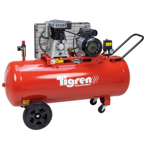 TIGREN 150ltr 3hp Belt-Driven Compressor - Hurstbourne Forge Welding Supplies