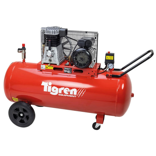 TIGREN 150ltr 3hp Belt-Driven Compressor - Hurstbourne Forge Welding Supplies
