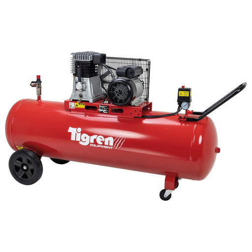 TIGREN 200ltr 3hp Belt-Driven Compressor - Hurstbourne Forge Welding Supplies